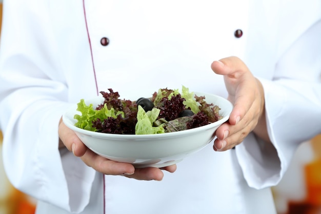 chef preparing salad